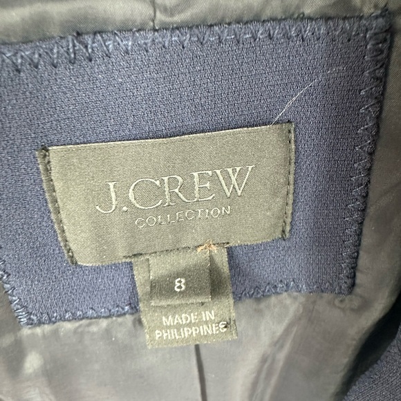 J Crew Collection Black Label Navy Blue Blazer Womens 8 Single One Button - Picture 2 of 8